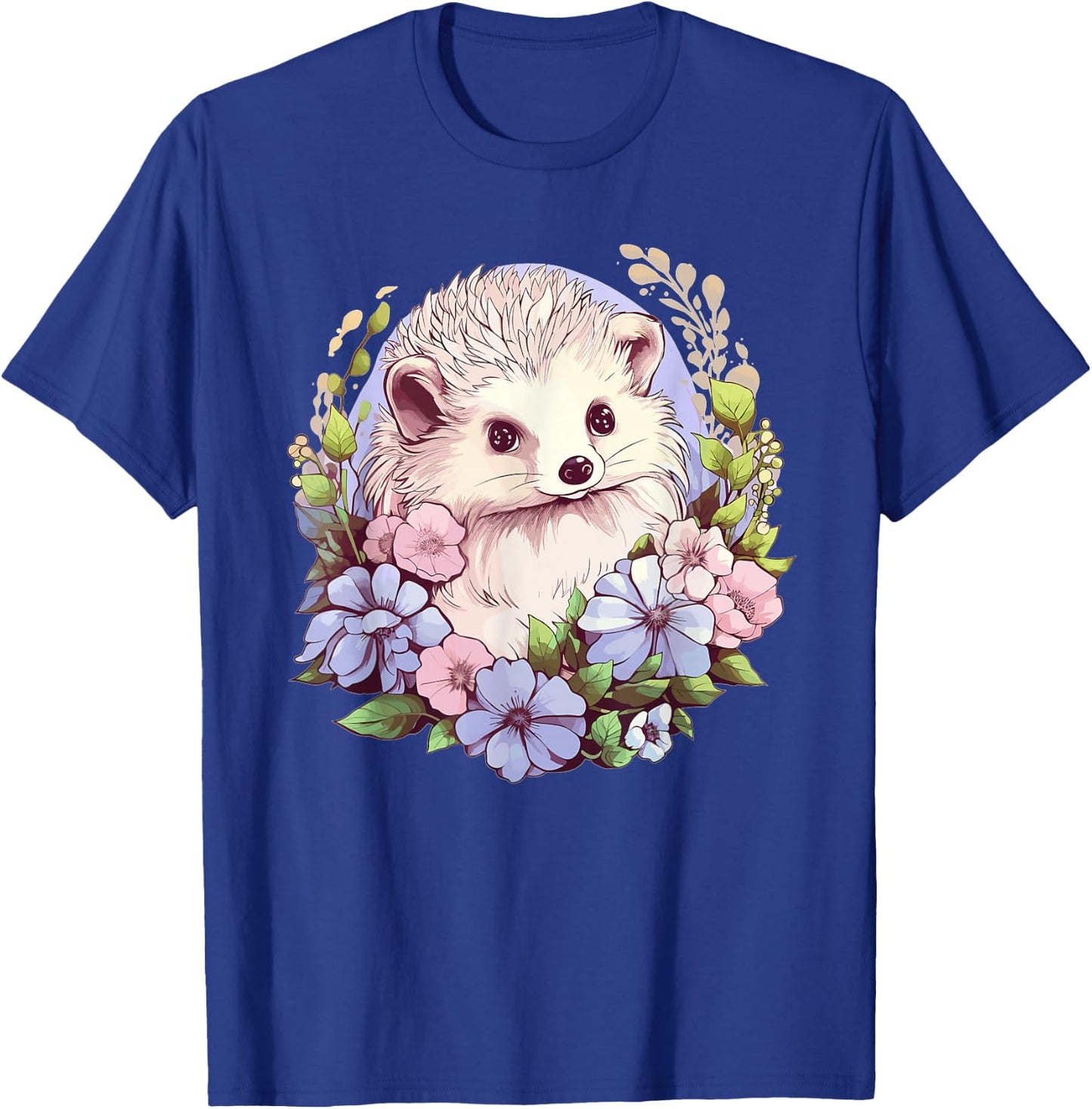 Cute Hedgehog With Flowers I Hedgehog T-Shirt - T-Shirt | Royal