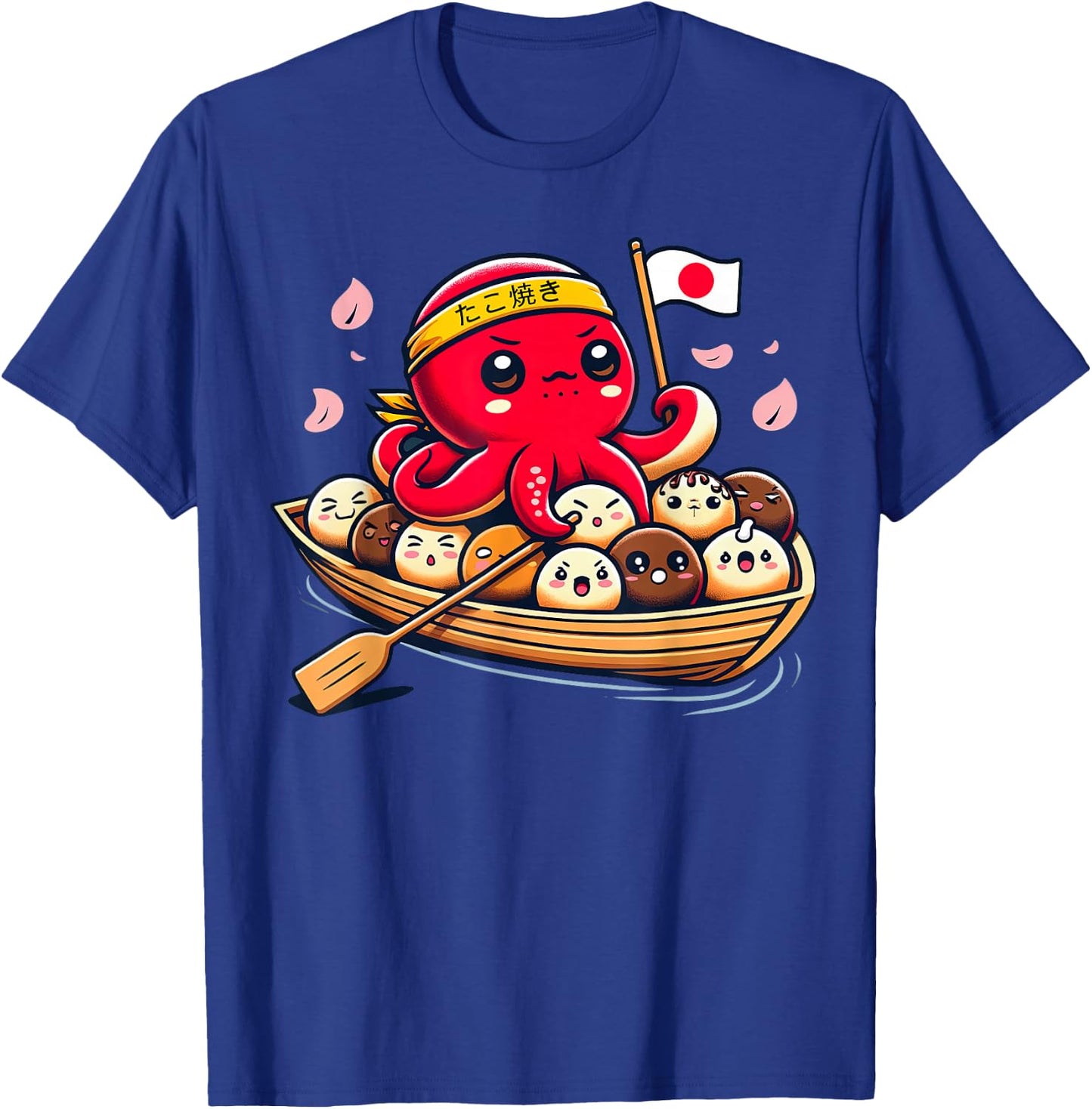 Cute Takoyaki and Octopus Japanese street food T-Shirt - T-Shirt | Royal