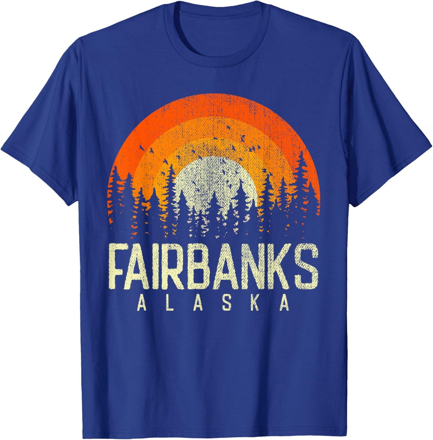 Fairbanks Alaska, Retro Style Vintage 60s 70s 80s 90s T-Shirt - T-Shirt | Royal