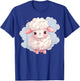 Lamb Sheep Kawaii Cute Pink Baby Farm Animal Pastel Clouds T-Shirt - T-Shirt | Royal