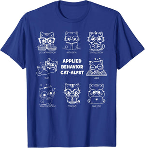 Vintage Applied Behavior Cat-alyst ABA Therapist RBT Analyst T-Shirt - T-Shirt | Royal