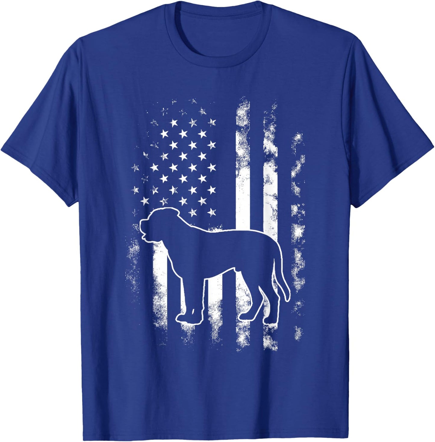 American US Flag Bull Mastiff T-Shirt - T-Shirt | Royal
