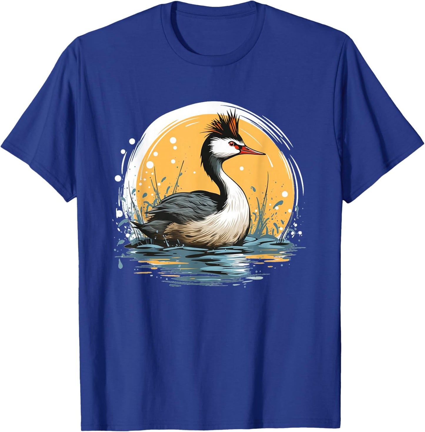 Cool looking Grebe Bird for Duck and birdwatching Lovers T-Shirt - T-Shirt | Royal