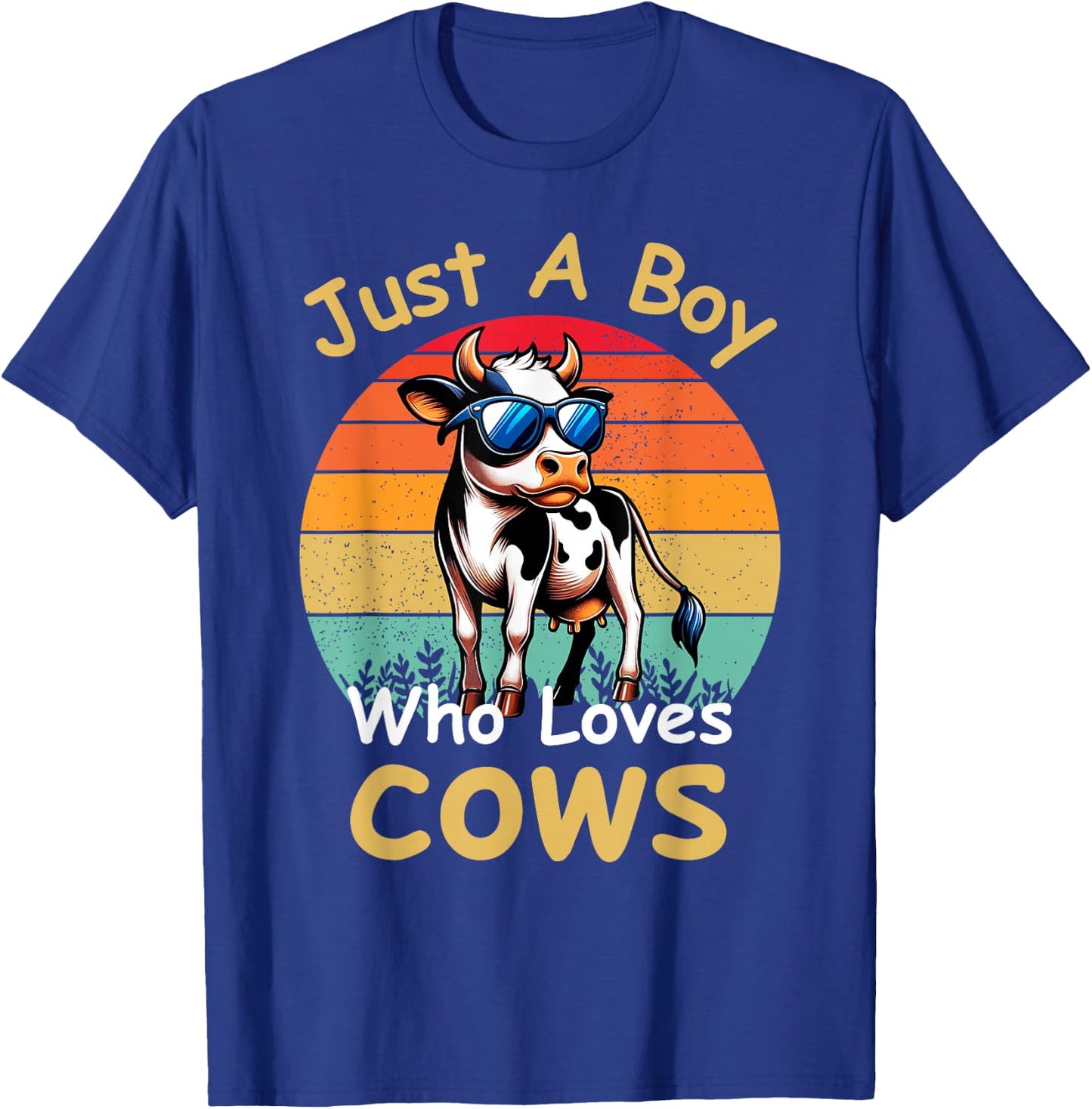 Just A Boy Who Loves Cows for Boys Kids Funny T-Shirt - T-Shirt | Royal