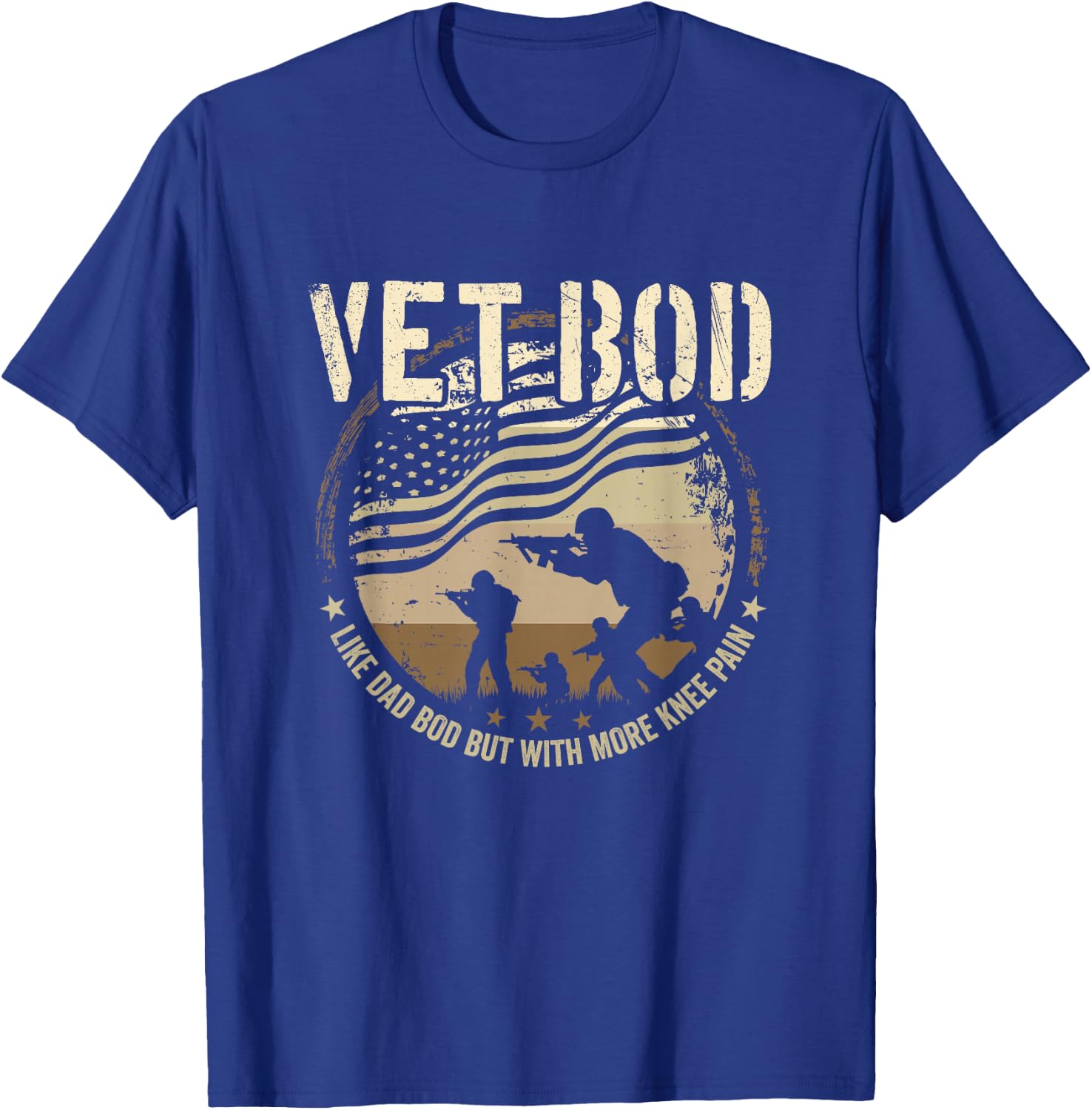 Vet Bod - Like Dad Bod But More Knee Pain - Military Veteran T-Shirt - T-Shirt | Royal