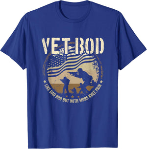 Vet Bod - Like Dad Bod But More Knee Pain - Military Veteran T-Shirt - T-Shirt | Royal