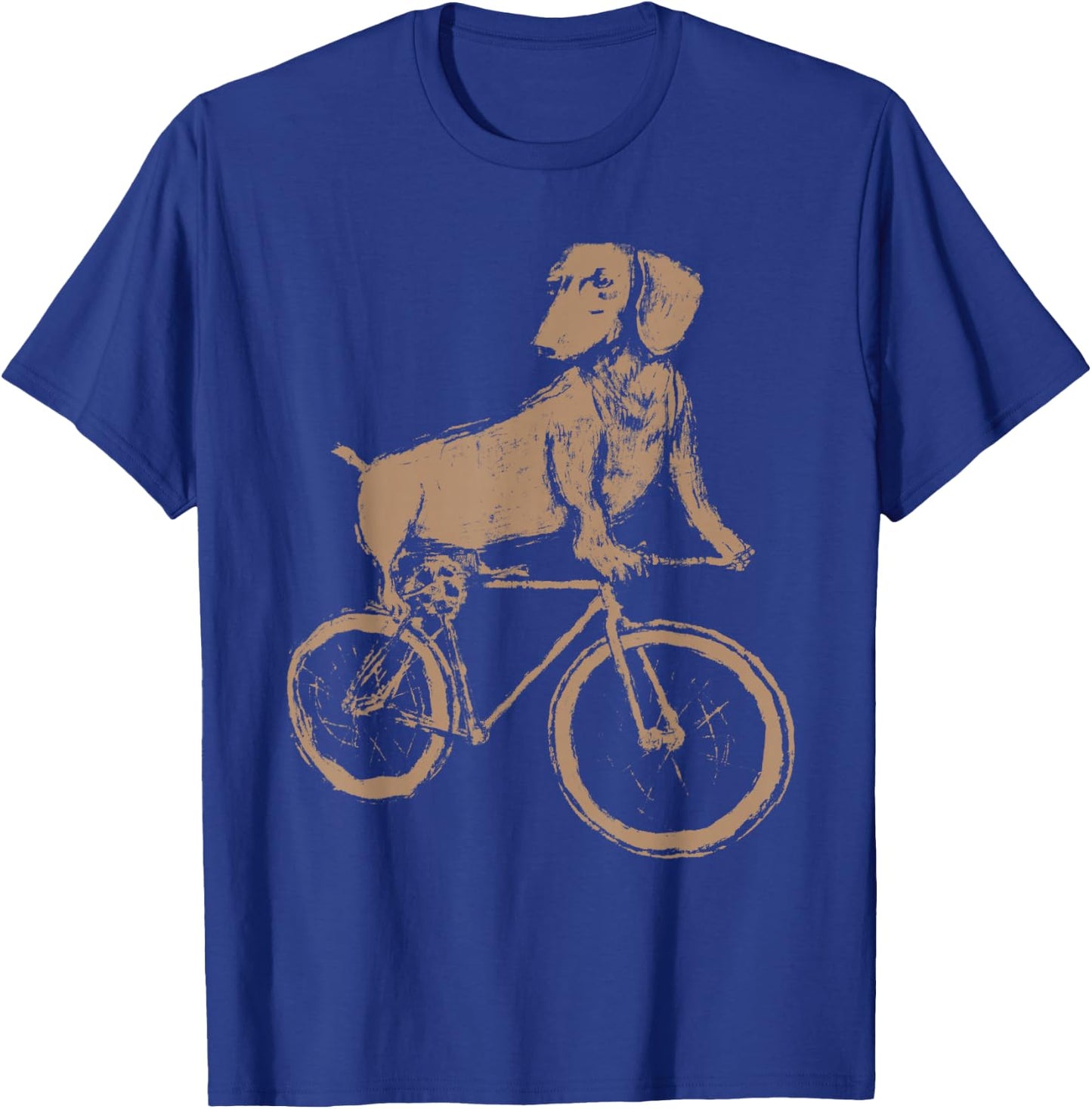 Dachshund on a Bicycle - Dachshund Riding A Bicycle T-Shirt - T-Shirt | Royal