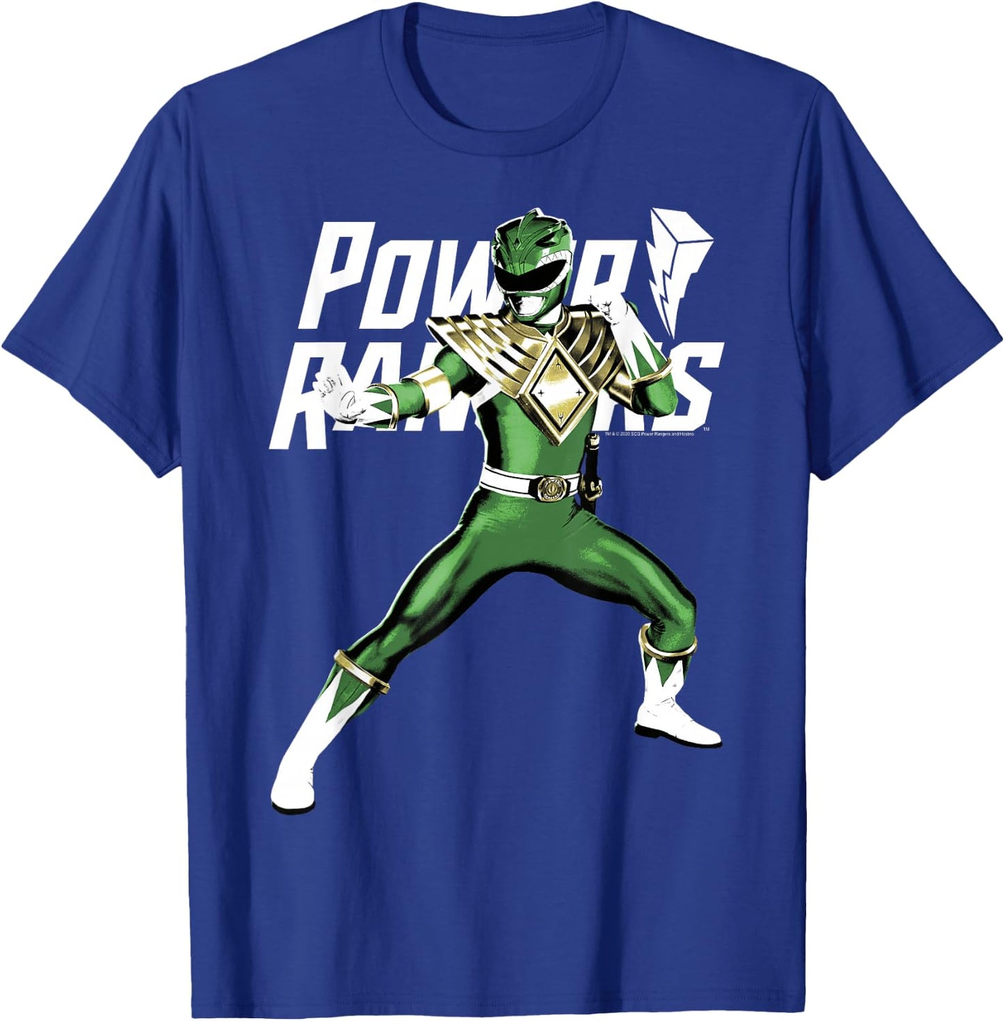 Power Rangers Green Ranger Karate Action Pose Logo T-Shirt - T-Shirt | Royal