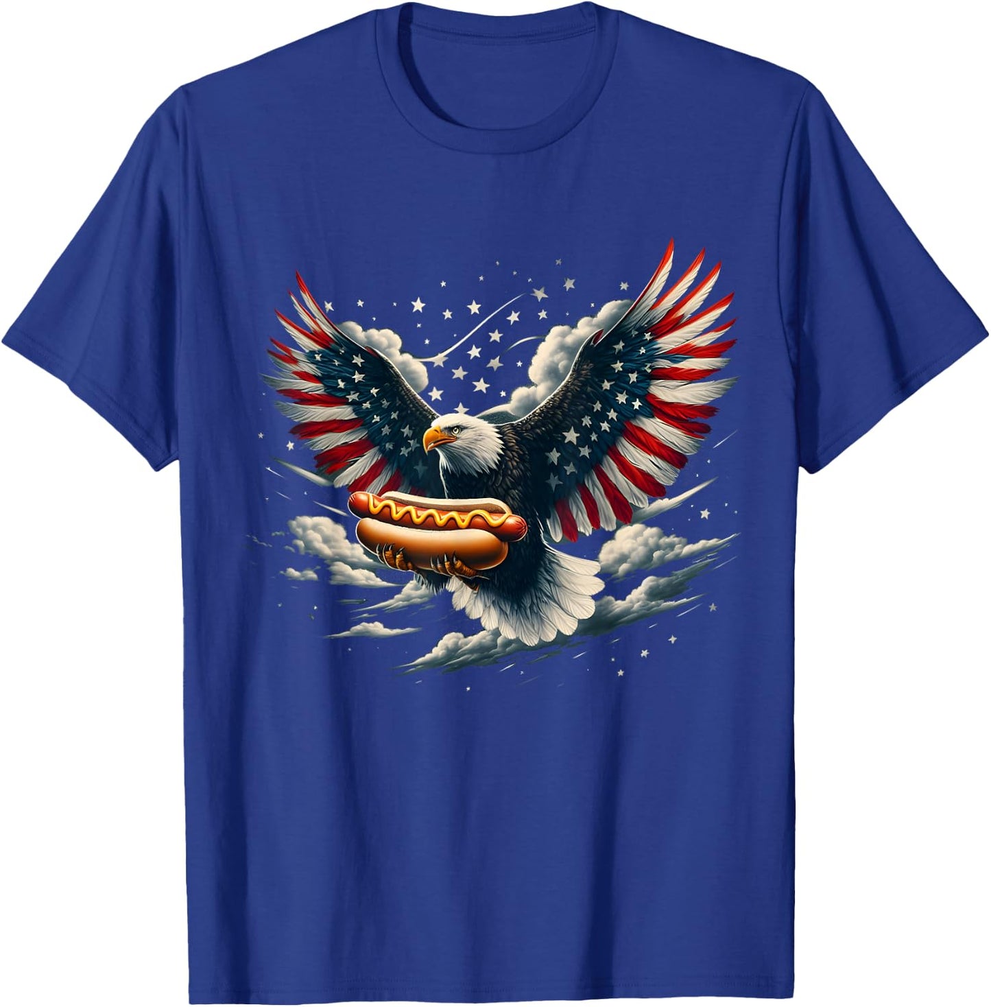Eagle Hotdog 4th of July Patriotic American Flag Usa T-Shirt - T-Shirt | Royal