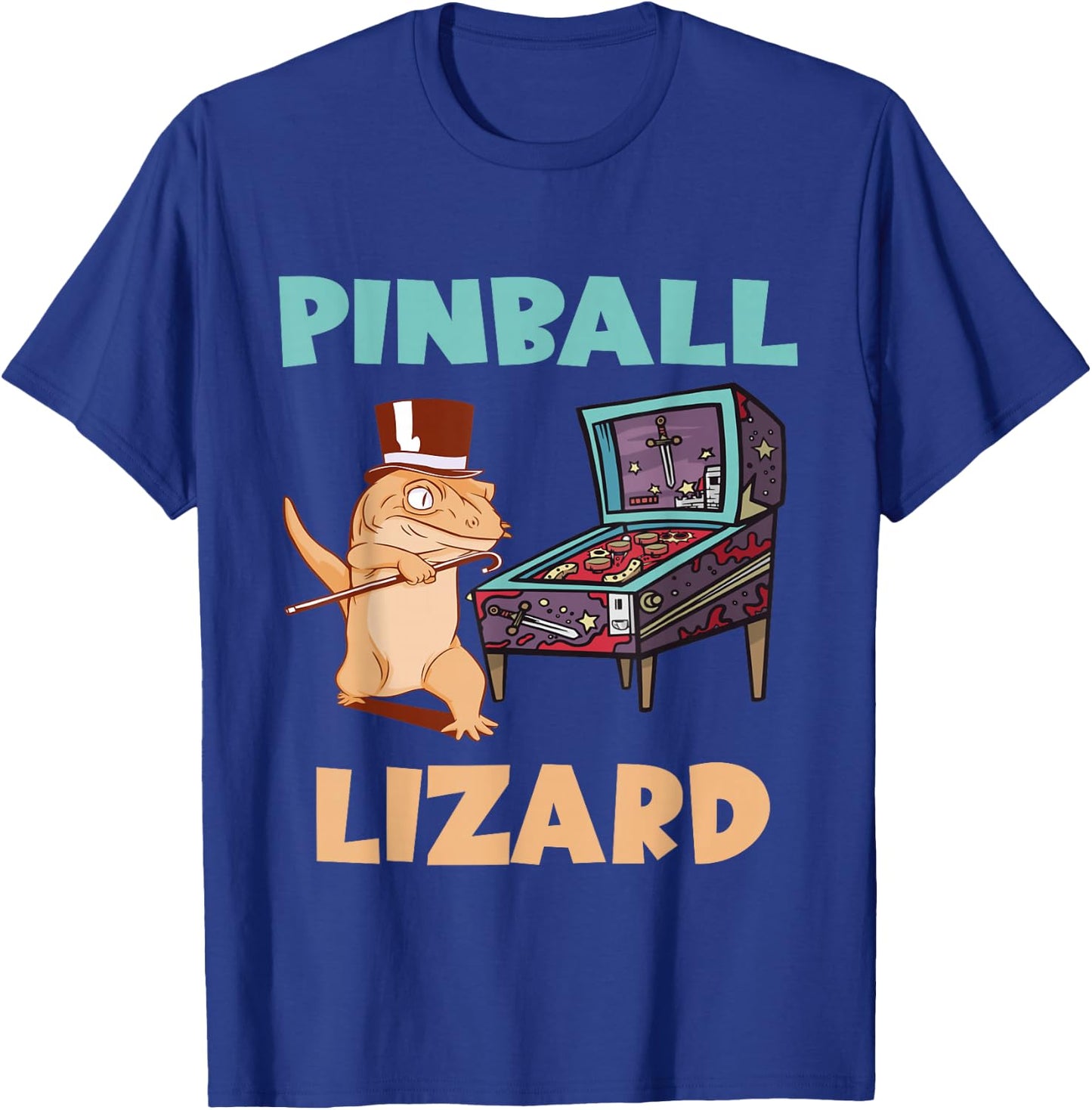 Pinball Game Pinball Player Flipper Ball Pinball Lizard T-Shirt - T-Shirt | Royal