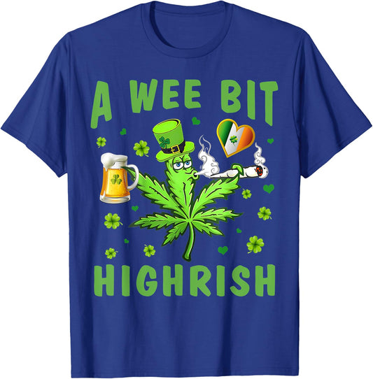 Funny St Patricks Day Weed Cannabis Beer Drinking Shamrocks T-Shirt - T-Shirt | Royal