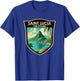 Saint Lucia The Pitons Travel Art Landmark Badge Vintage T-Shirt - T-Shirt | Royal