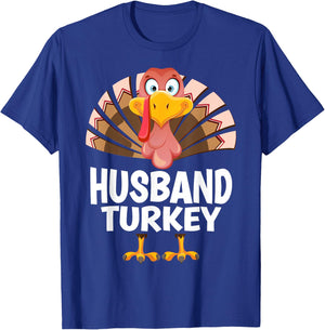 Thanksgiving Husband Turkey Matching Pajama T-Shirt - T-Shirt | Royal