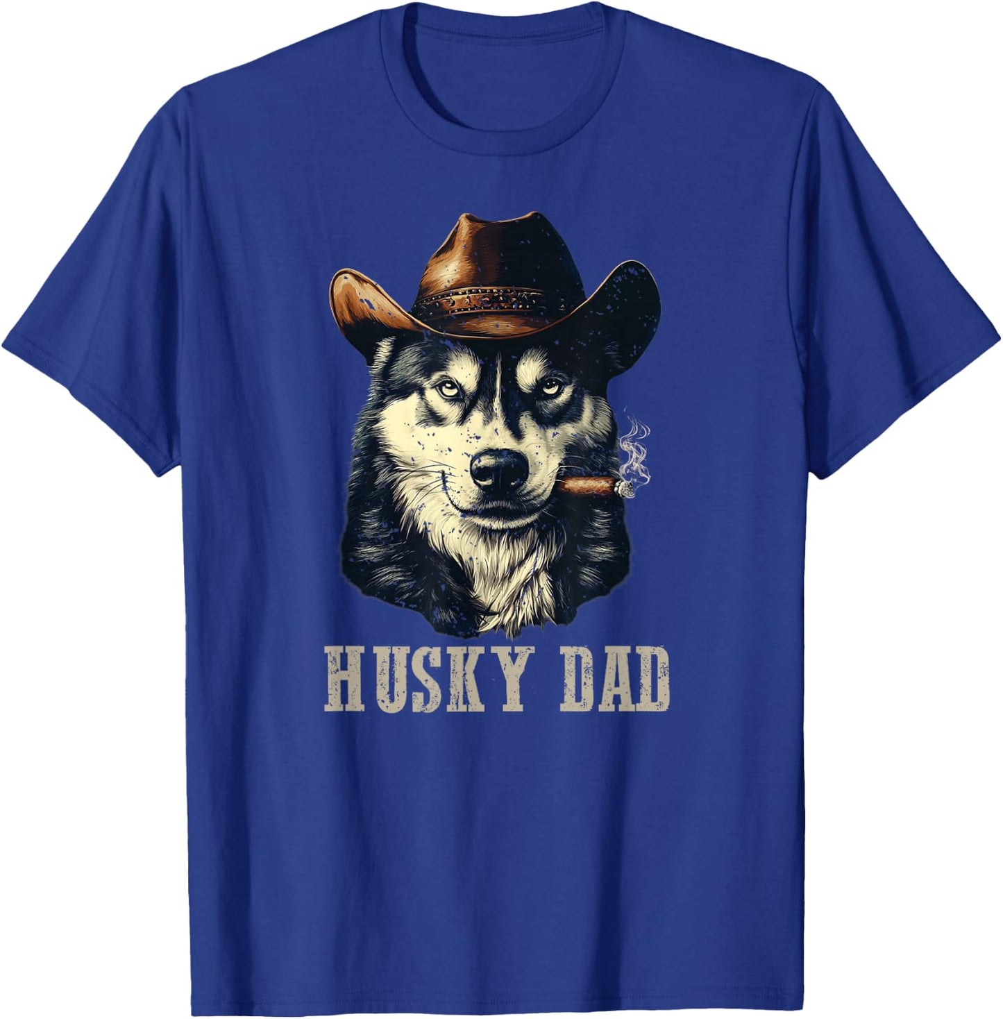 Husky Dog Vintage Best Husky Dad Father's Day T-Shirt - T-Shirt | Royal