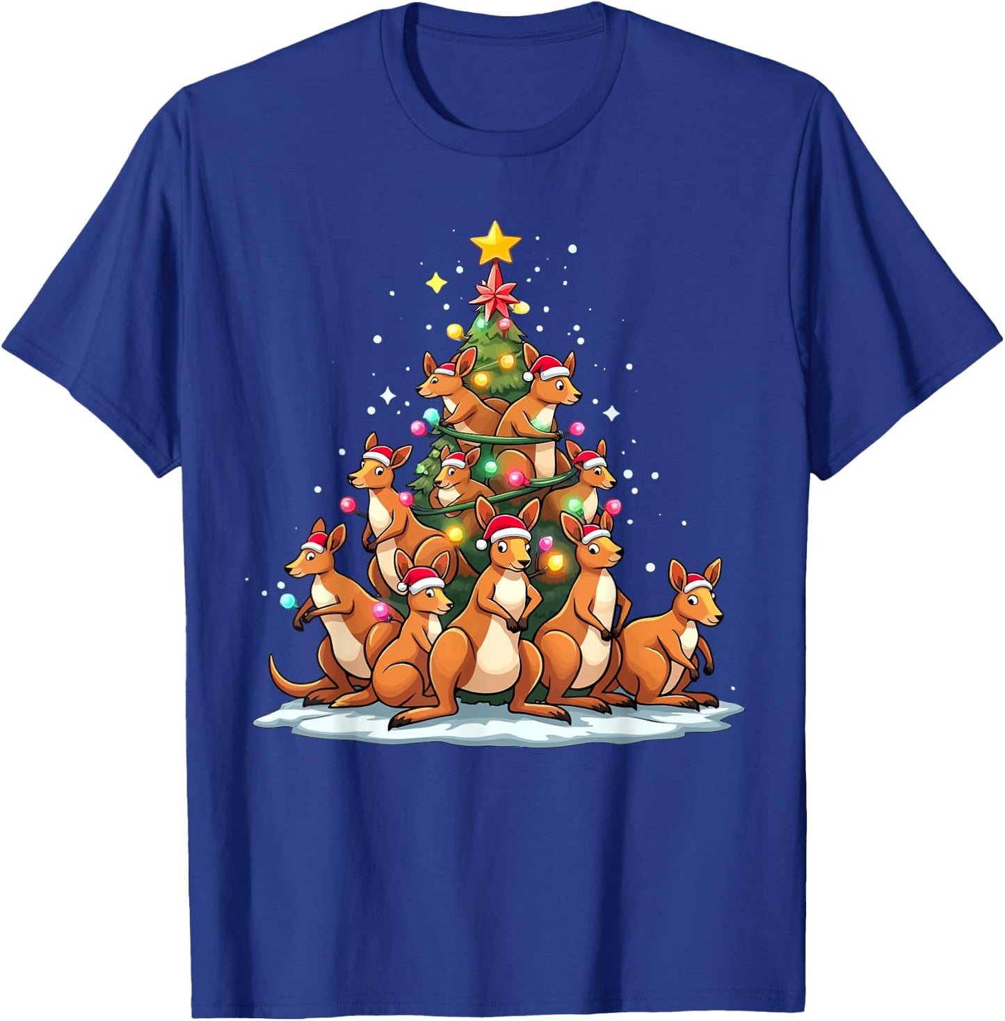 Kangaroo Christmas Tree Funny Roo Holiday Cute Kangaroo T-Shirt - T-Shirt | Royal