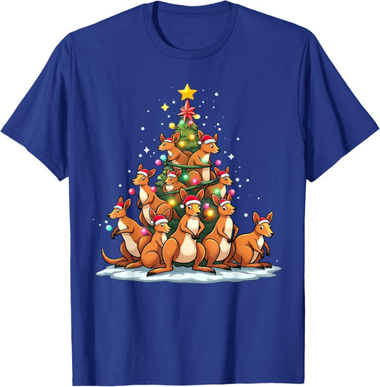 Kangaroo Christmas Tree Funny Roo Holiday Cute Kangaroo T-Shirt - T-Shirt | Royal