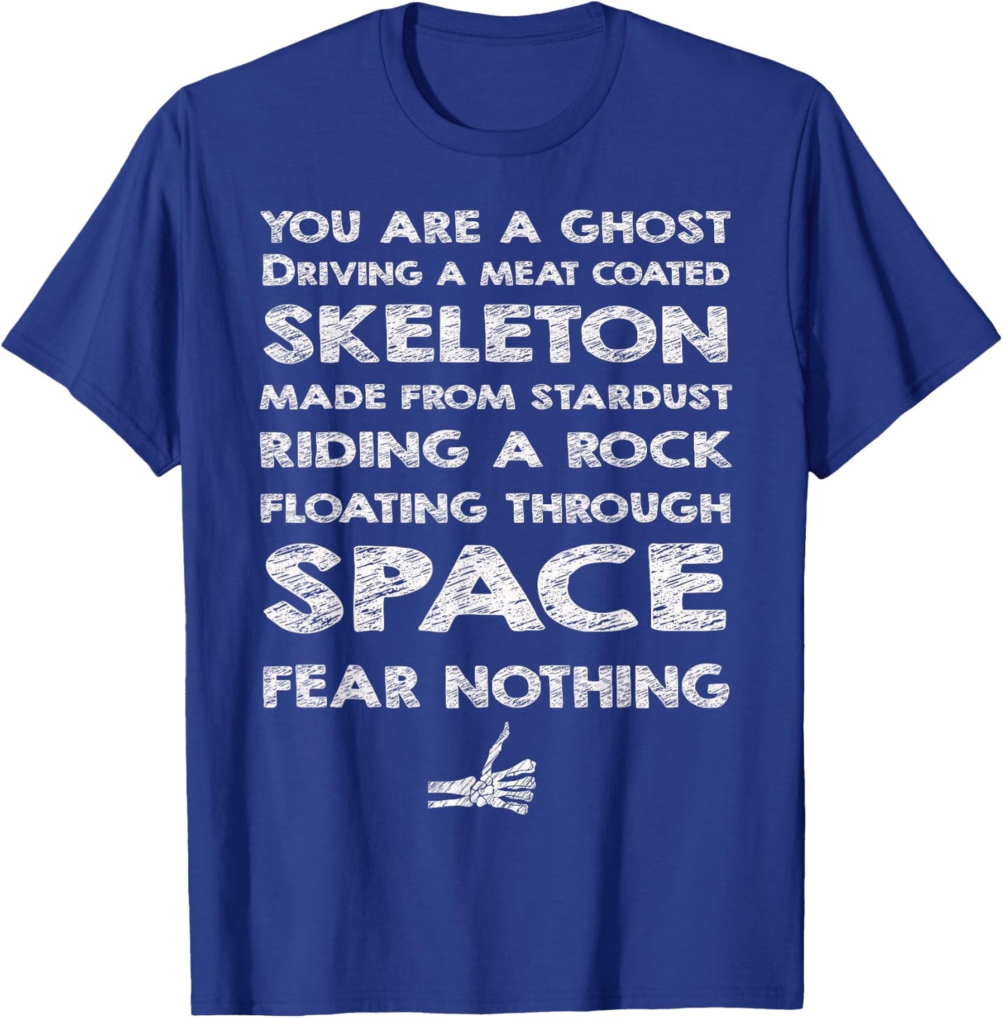 Cosmic Skeleton Pep Talk Stardust Rider T-Shirt - T-Shirt | Royal