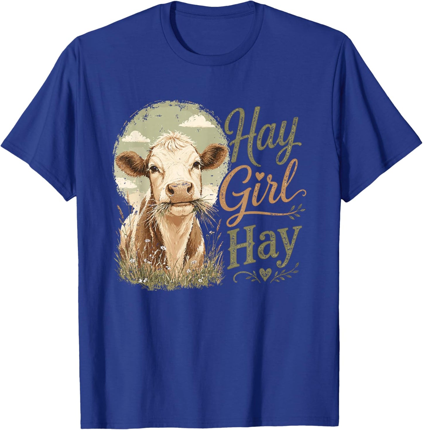 Hay Girl Hay Cow Farm T-Shirt - T-Shirt | Royal