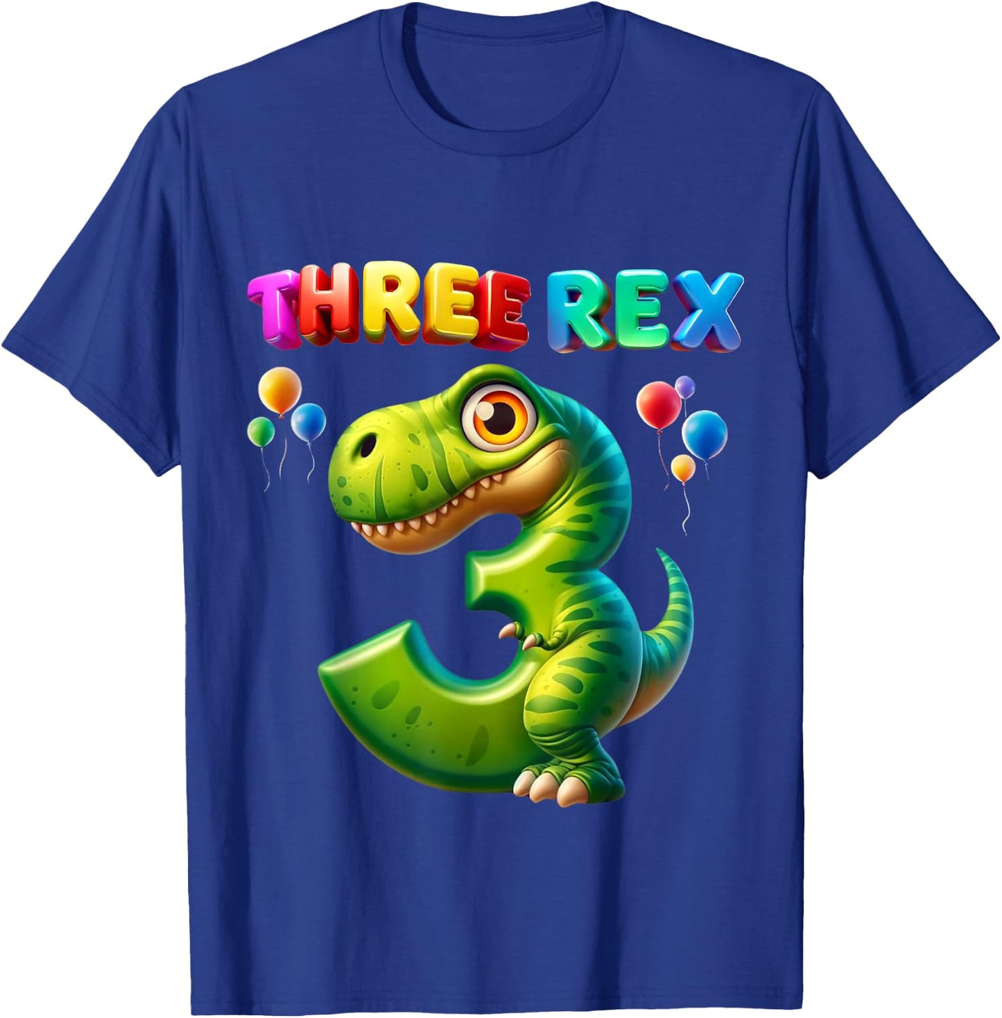 Three Rex 3rd Birthday Shirt Third Dinosaur 3 Year Old gift T-Shirt - T-Shirt | Royal