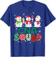CNA Squad Nurse Snowmies Stethoscope Christmas Pine Plaid T-Shirt - T-Shirt | Royal