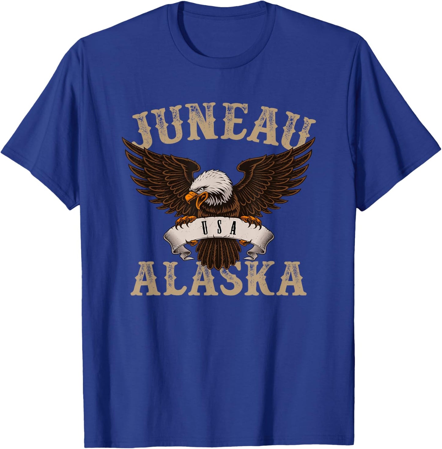 Juneau Alaska USA Bald Eagle T-Shirt - T-Shirt | Royal