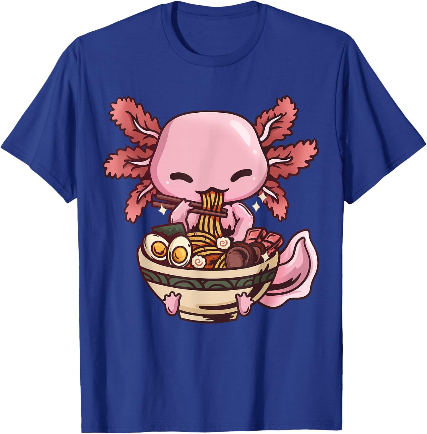 Axolotl Ramen Anime Kawaii Eating Girls Teens T-Shirt - T-Shirt | Royal