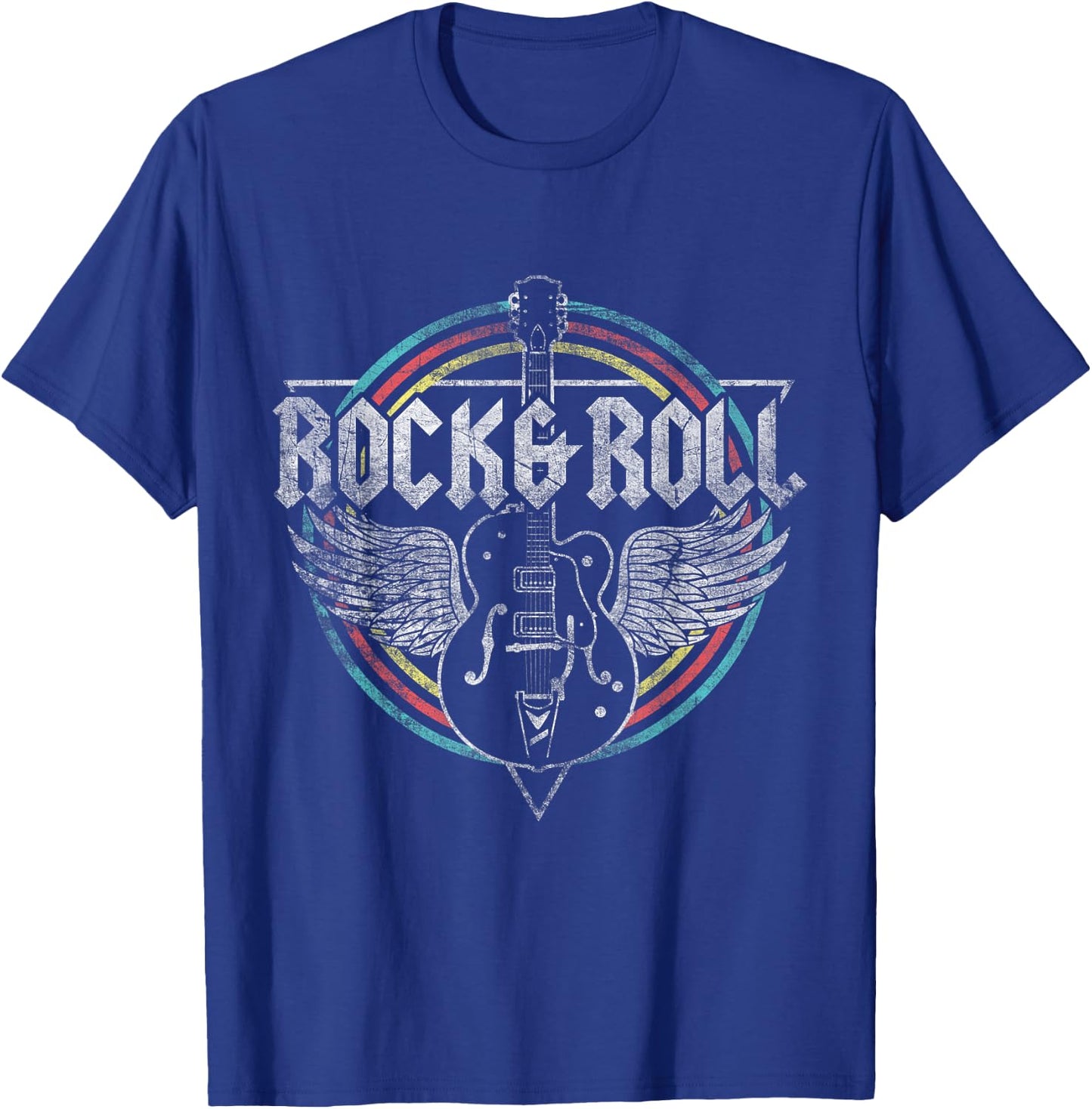 Rock & Roll Guitar Wings Music Small T-Shirt - T-Shirt | Royal