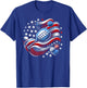 Design on Back Patriotic Stars Stripes USA Flag Pickleball T-Shirt - T-Shirt | Royal