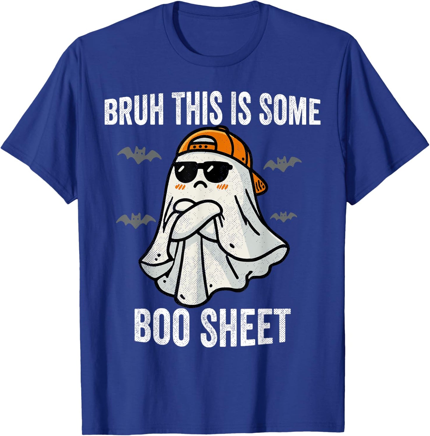 Bruh This Is Some Boo Sheet Funny Halloween Ghost Vintage T-Shirt - T-Shirt | Royal