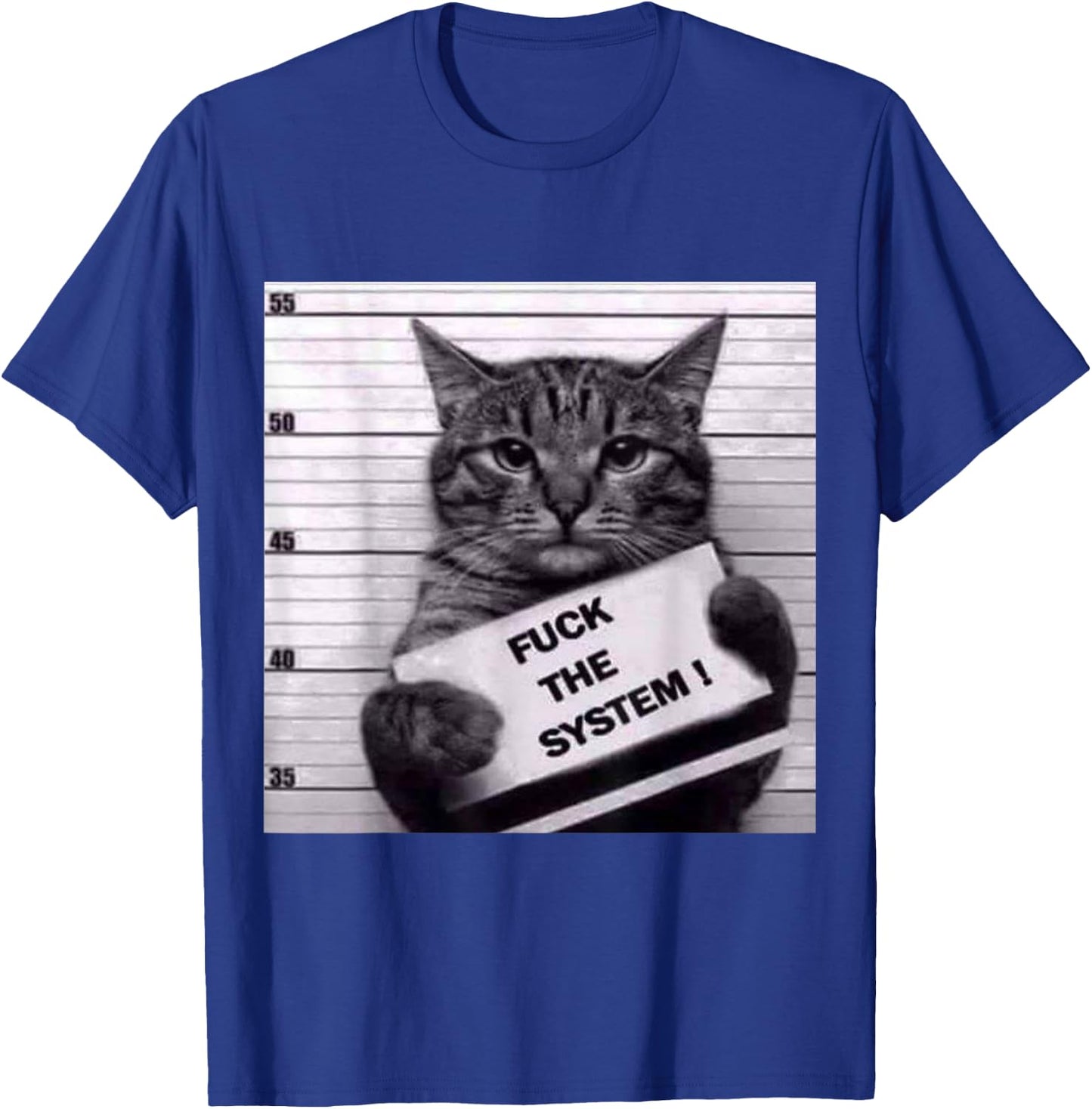 Cat the System Most Wanted Poster , black T-Shirt - T-Shirt | Royal