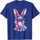 Happy Easter Bunny Coquette Bow Brushstroke Easter Girl Kids T-Shirt - T-Shirt | Royal