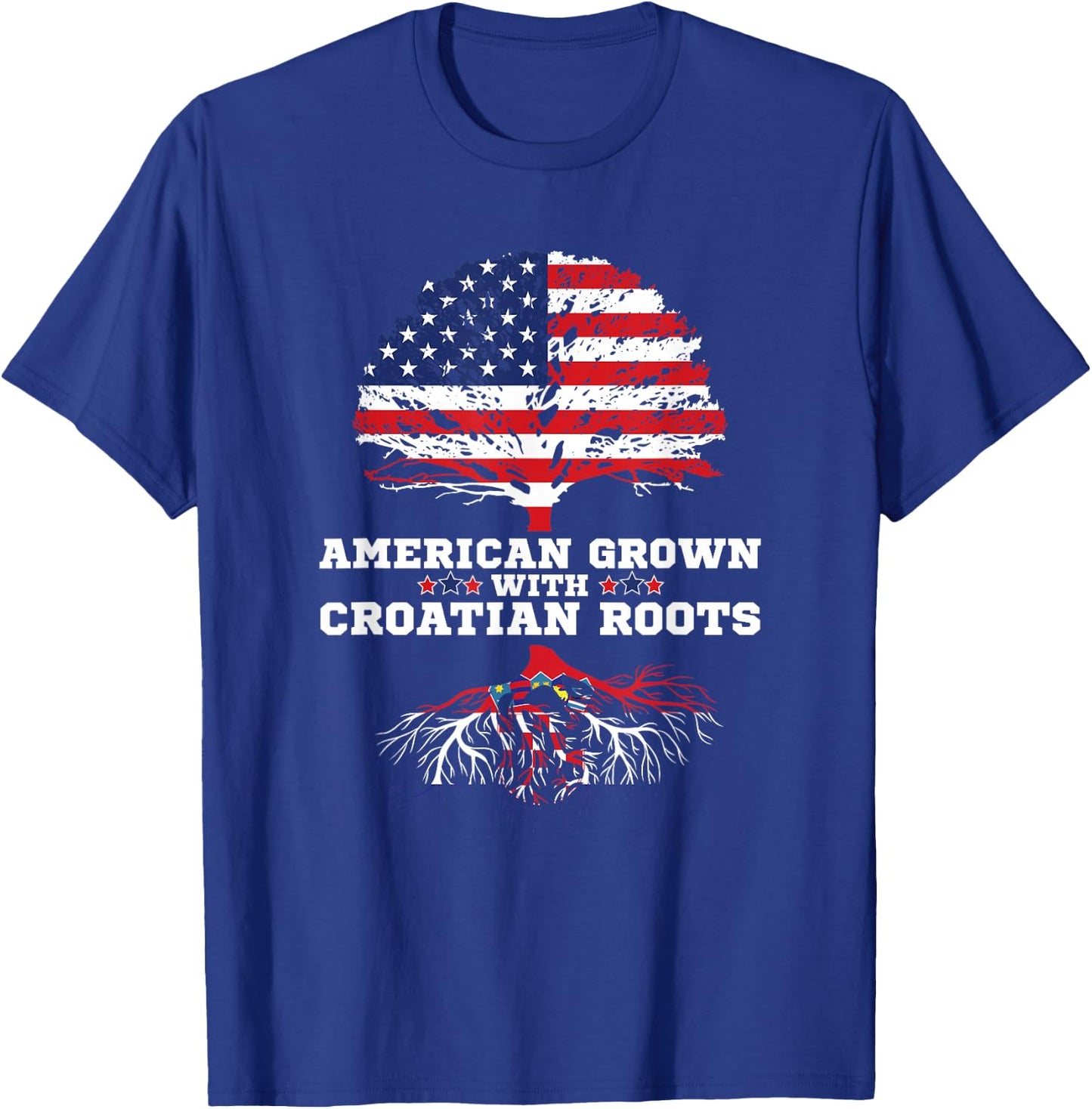 Croatia Roots American Grown Croatian Roots Hrvatska T-Shirt - T-Shirt | Royal