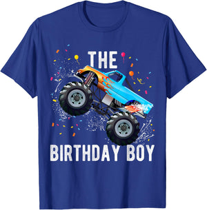 Birthday Boy Monster Truck Family Matching T-Shirt - T-Shirt | Royal