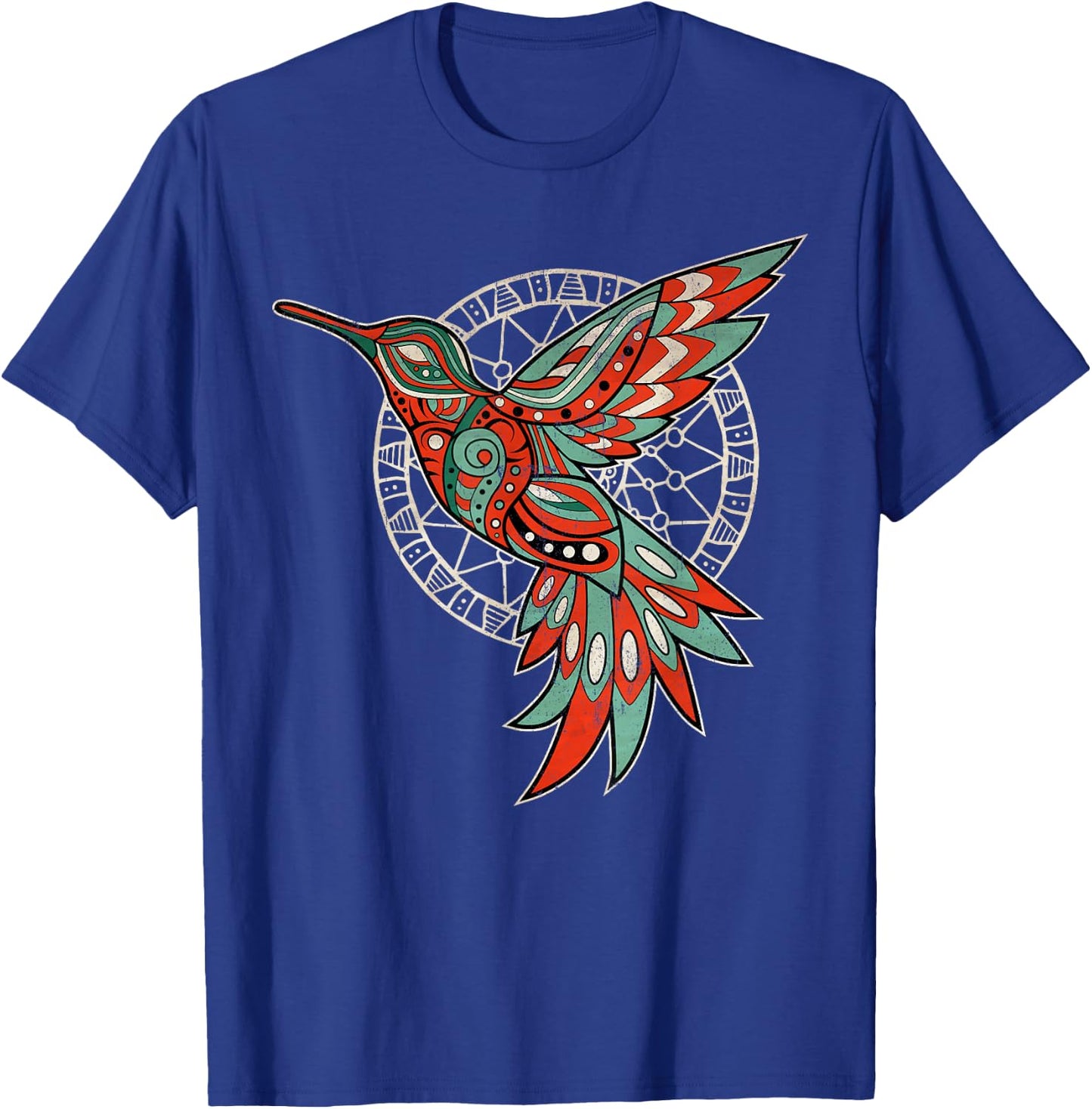 InGENIUS Native American Indian Day Shirts & Gifts -Adults Hummingbird Tribal Art Native American Tribal Art Black Small Classic Fit Pull On Round Collar Short Sleeve T-Shirt - T-Shirt | Royal