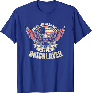 Bricklayer Proud American Made USA Flag T-Shirt - T-Shirt | Royal