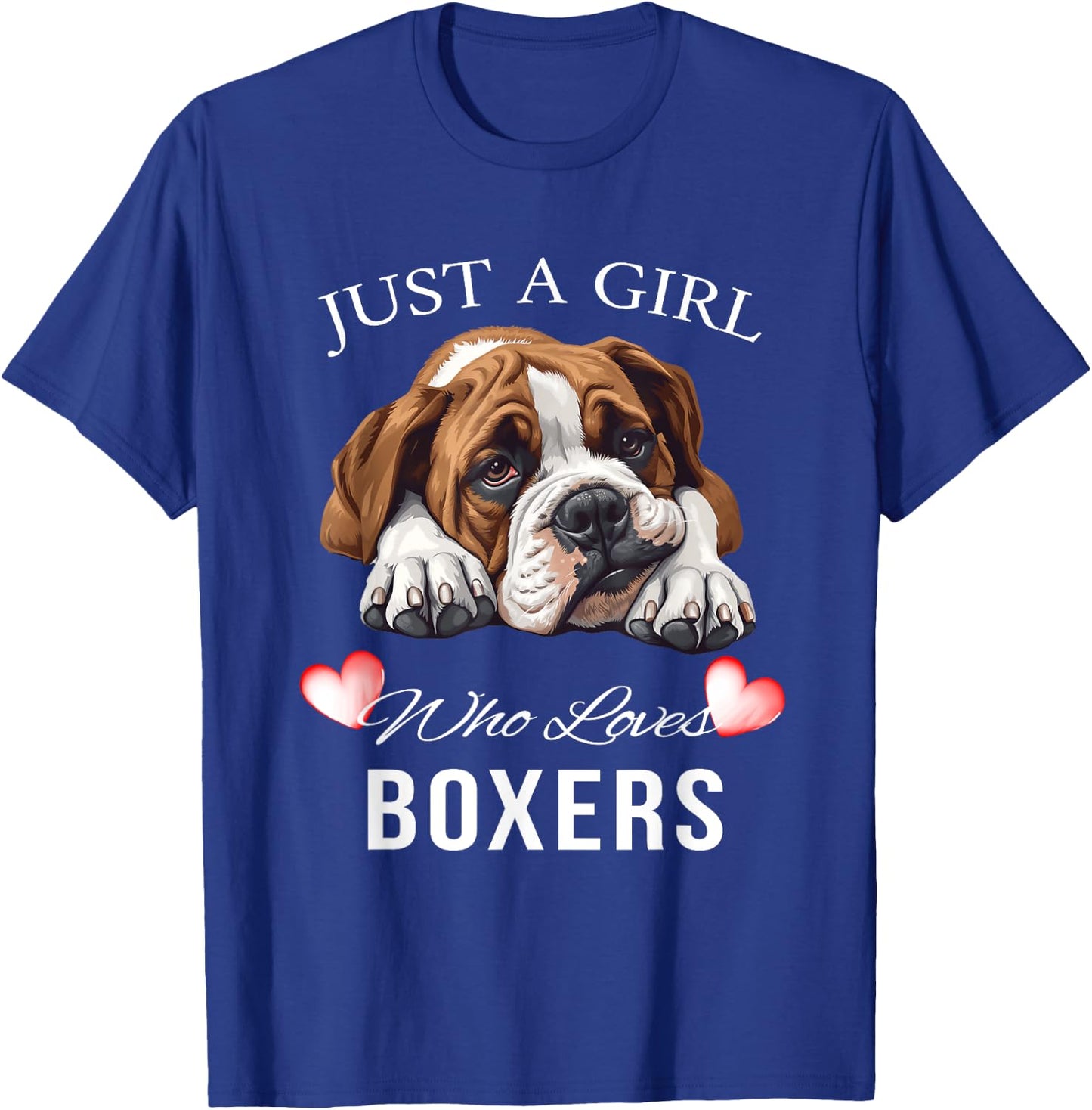 Just a Girl Who Loves Boxers Cute T-Shirt - T-Shirt | Royal