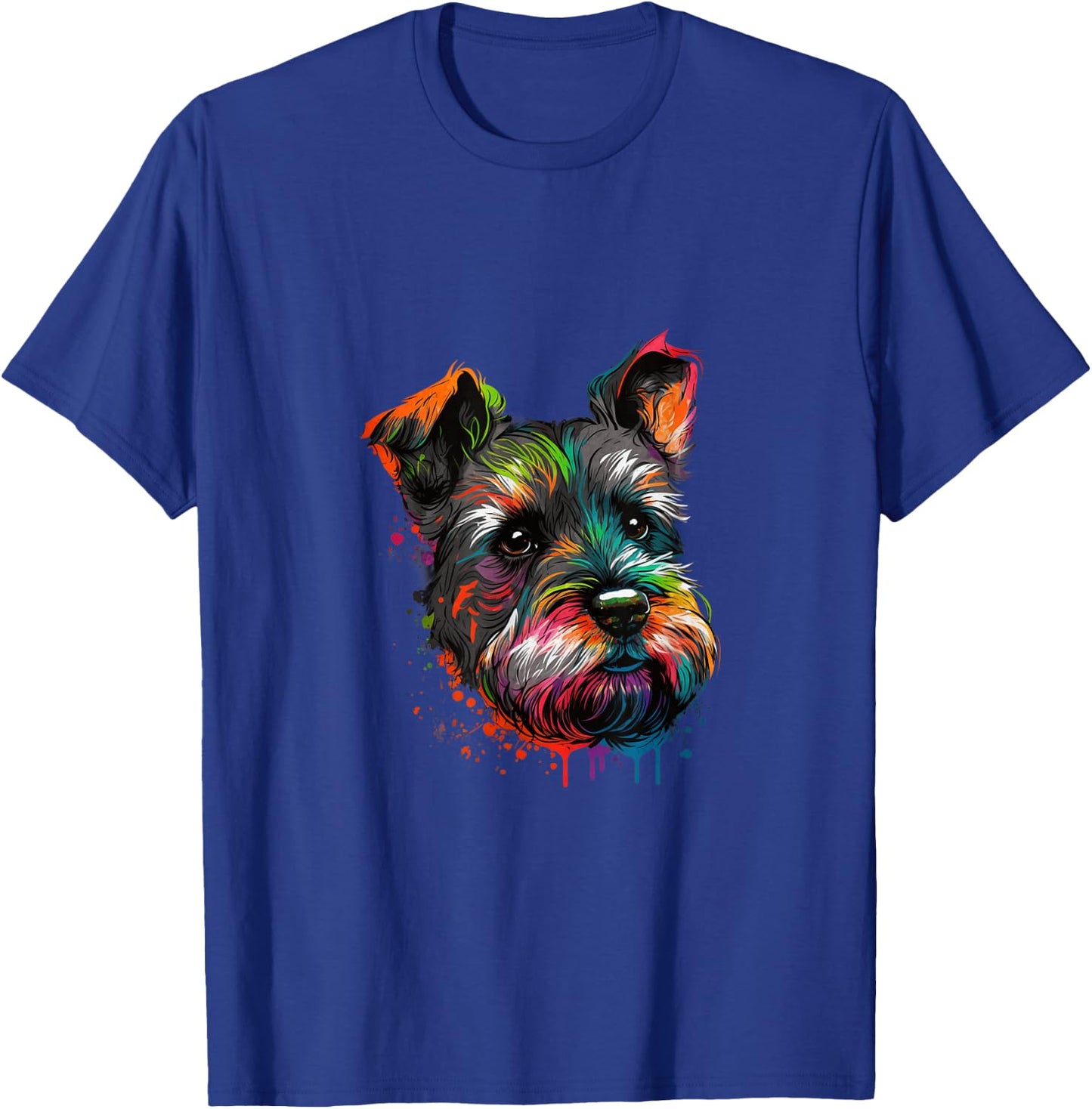 Miniature Schnauzer Pop Art I Splash Art Schnauzer T-Shirt - T-Shirt | Royal