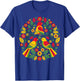 Rasta Reggae Roots Three Birds Jamaica Folk Art Floral T-Shirt - T-Shirt | Royal