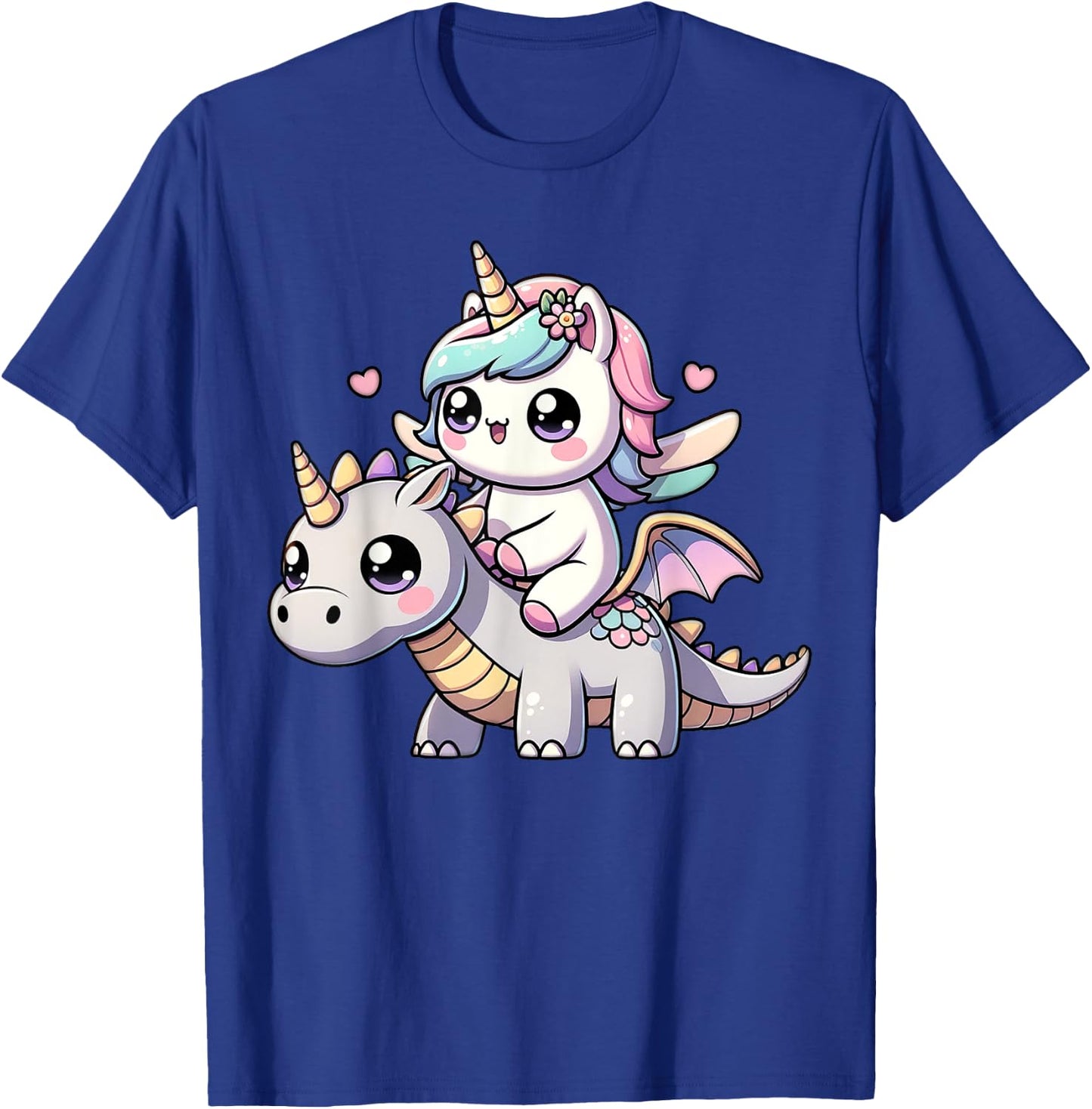 Kawaii Unicorn Dragon Ride Magical Fantasy Adventure T-Shirt - T-Shirt | Royal
