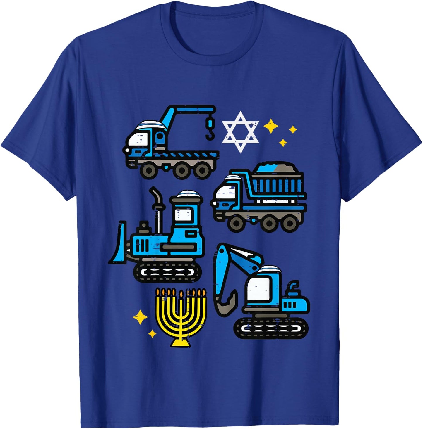 Hanukkah Construction Trucks Chanukah Boys Kids Toddlers T-Shirt - T-Shirt | Royal