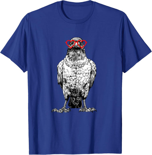Crow Valentines Day Bird Lover Animal lovers. T-Shirt - T-Shirt | Royal