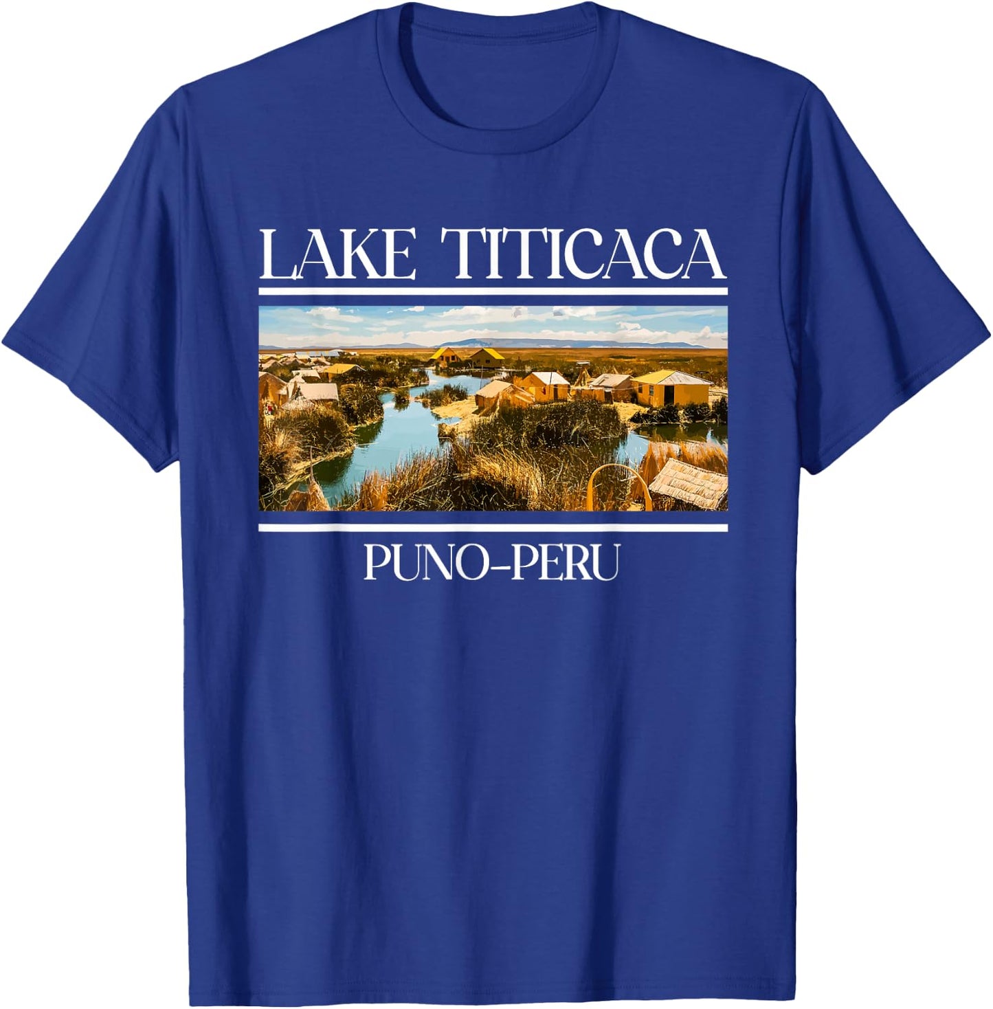 Titicaca Lake Puno Peru Fishing Lake T-Shirt - T-Shirt | Royal