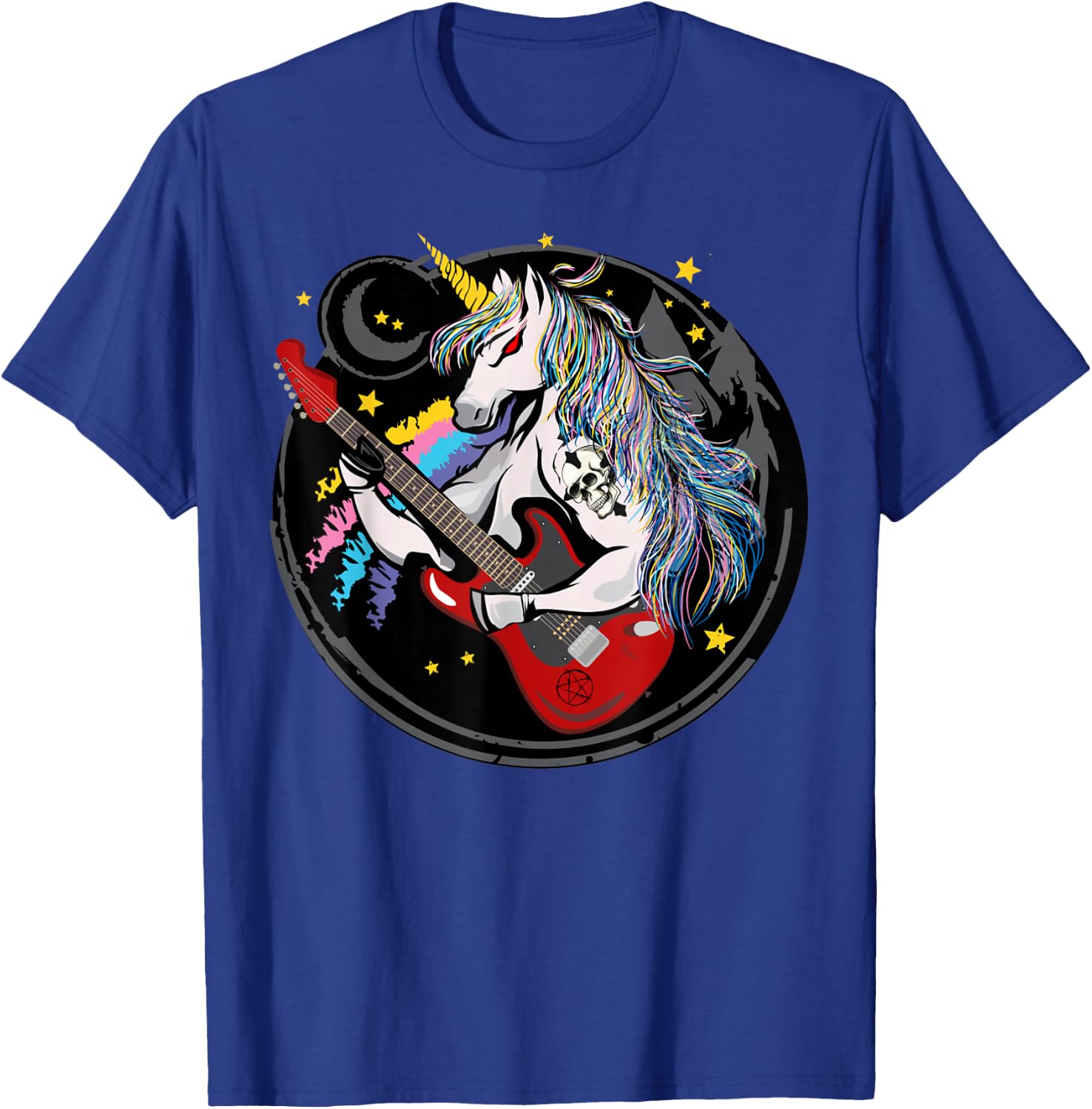 Funny Heavy Metal Unicorn Design Women Kids , black T-Shirt - T-Shirt | Royal