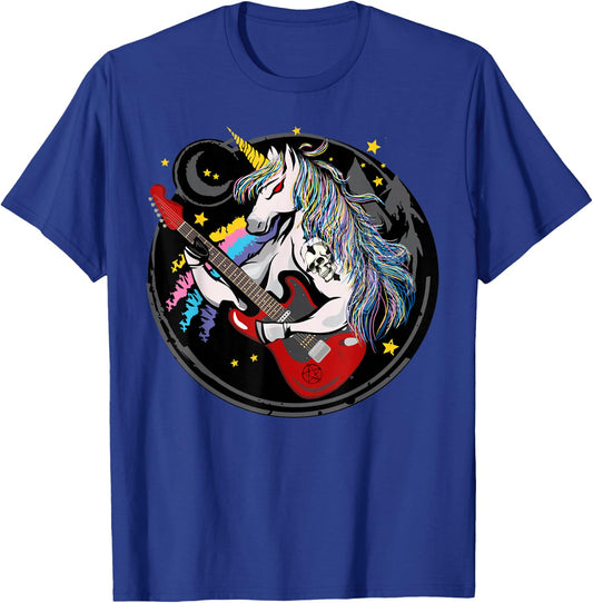 Funny Heavy Metal Unicorn Design Women Kids , black T-Shirt - T-Shirt | Royal