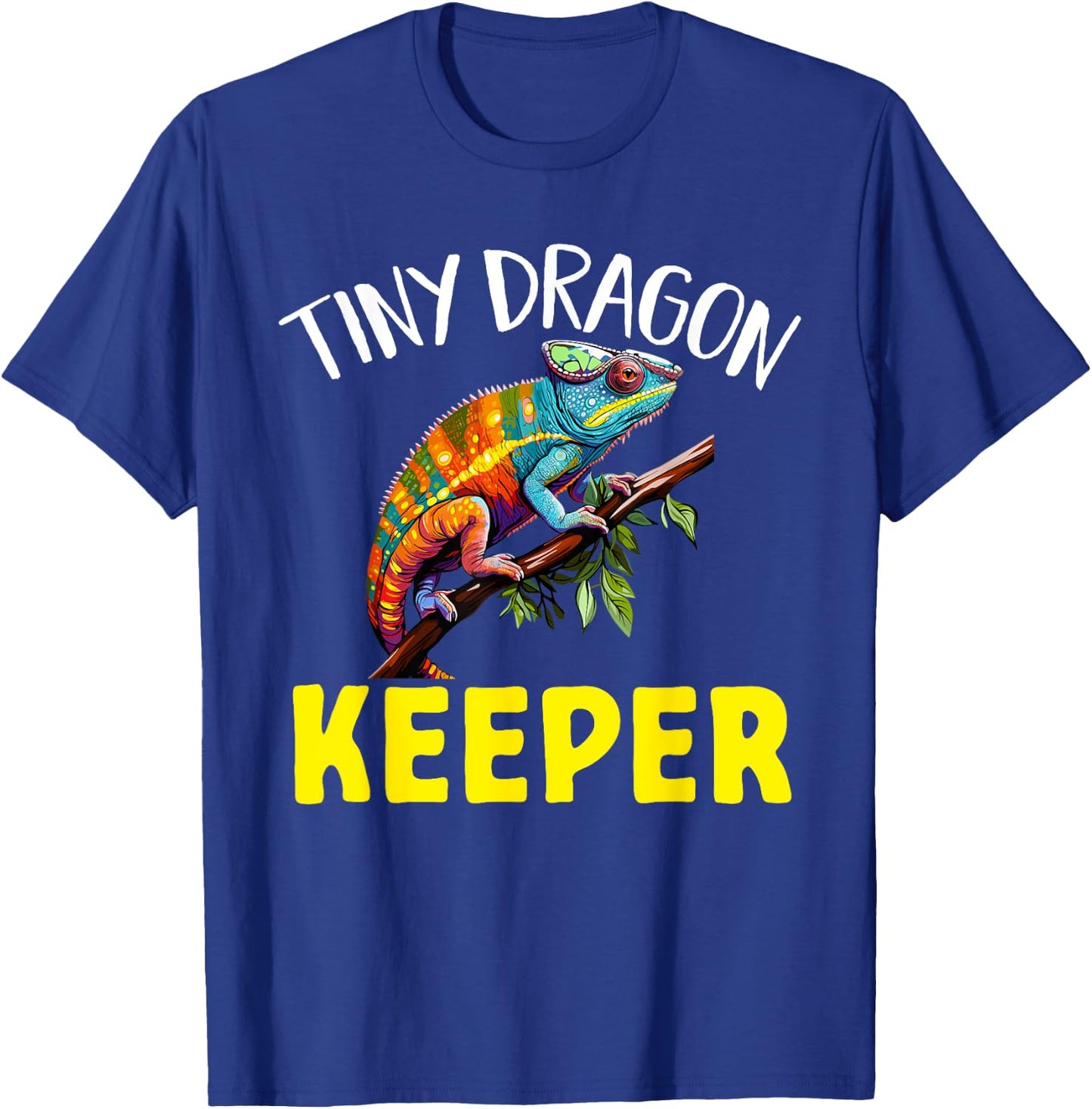 Chameleon Reptile Tiny Dragon Keeper T-Shirt - T-Shirt | Royal