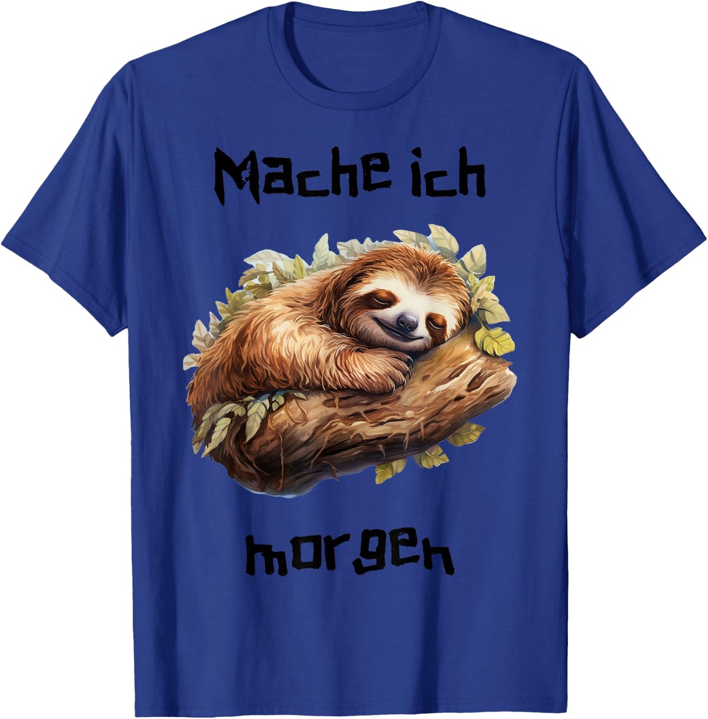 Morgenmuffel Sloth Spruch lustiges Langschläfer Faultier T-Shirt - T-Shirt | Royal