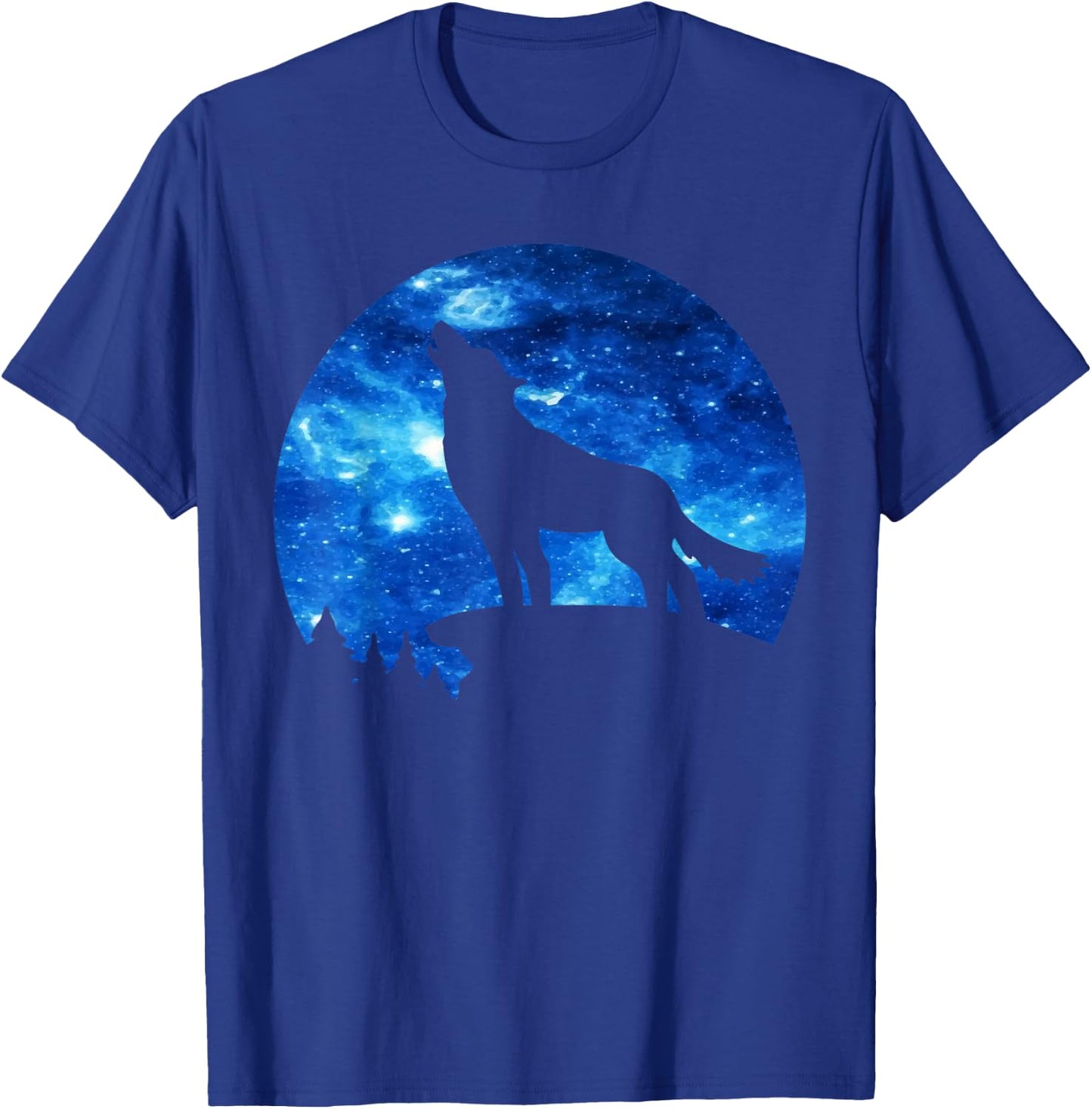 Wolf Paws Galaxy Wild Lone Wolves Stars Moon Wolf T-Shirt - T-Shirt | Royal
