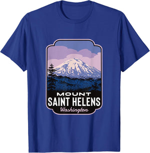 Mount Saint Helens Before Retro T-Shirt - T-Shirt | Royal