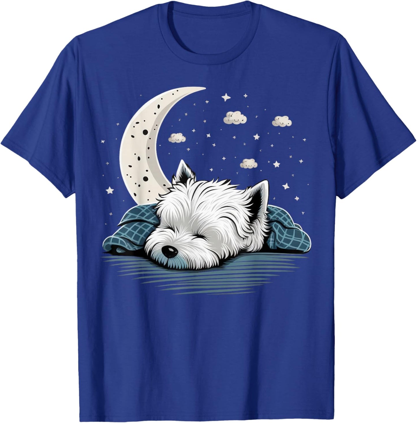 Napping Westie Pyjamas West Highland White Terrier Sleeping T-Shirt - T-Shirt | Royal