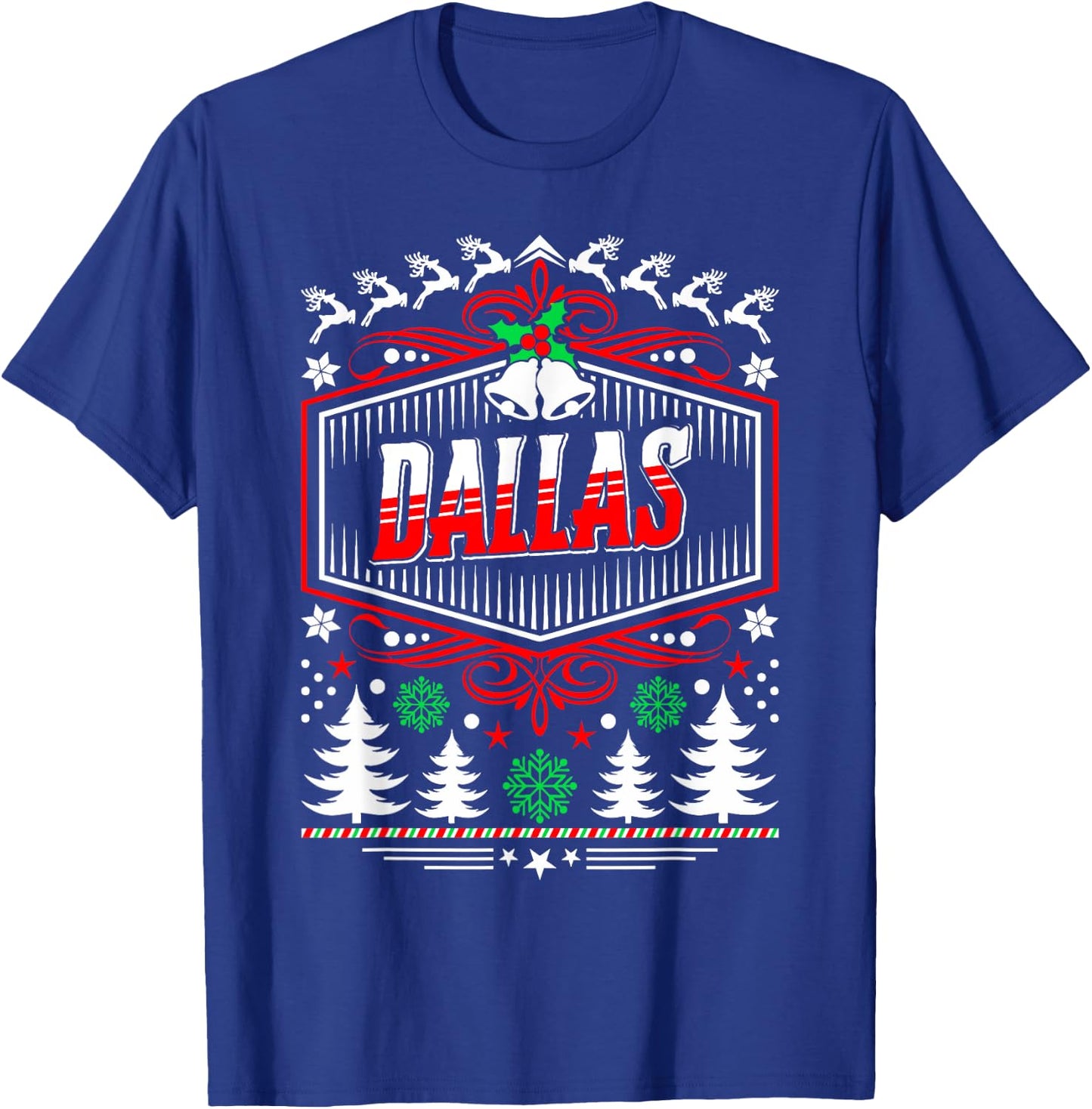 Dallas Ugly Christmas Gift Friends or Family T-Shirt - T-Shirt | Royal